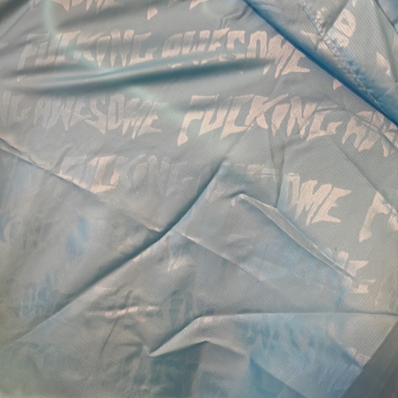 Men’s L Adidas fishing jacket with “F*cking Awesome” line rain poncho included - Picture 10 of 13